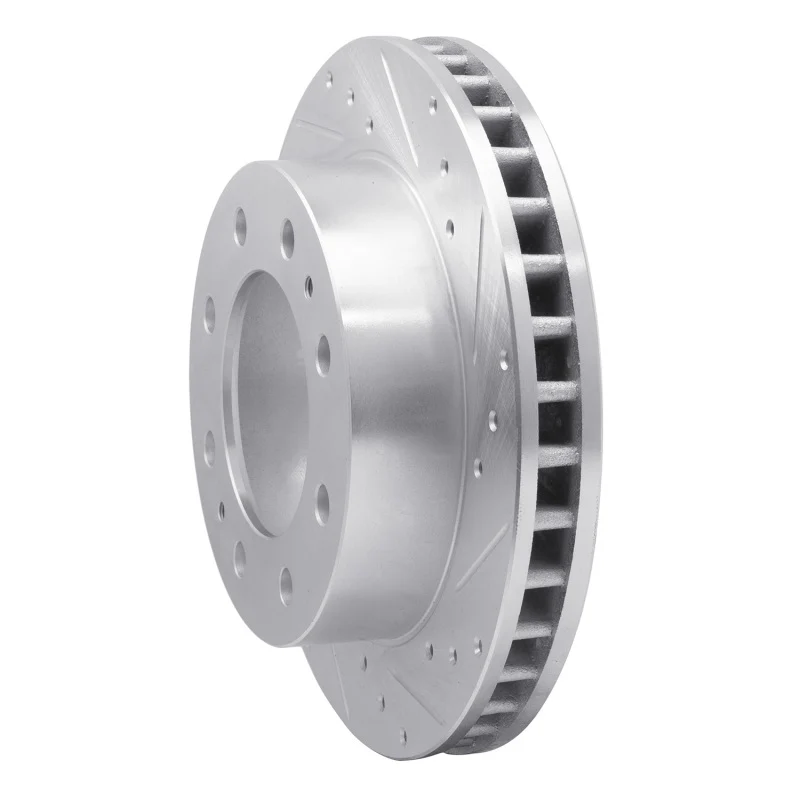 R1 99-20 Cadillac DeVille Front Right Drilled & Slotted Silver Brake Rotor - Image 4
