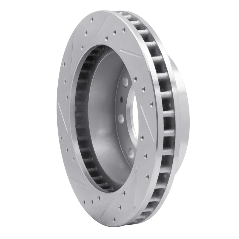 R1 99-20 Cadillac DeVille Front Right Drilled & Slotted Silver Brake Rotor - Image 5