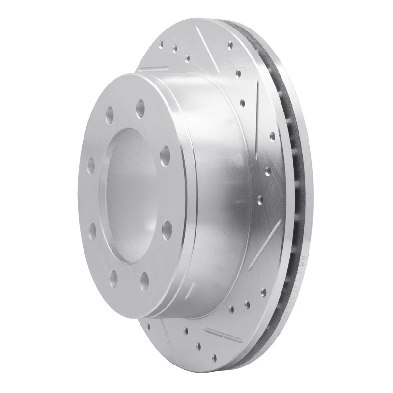 R1 99-20 Chevy Silverado 2500 HD/2500 HD Classic Rear Right Drilled & Slotted Silver Brake Rotor - Image 3