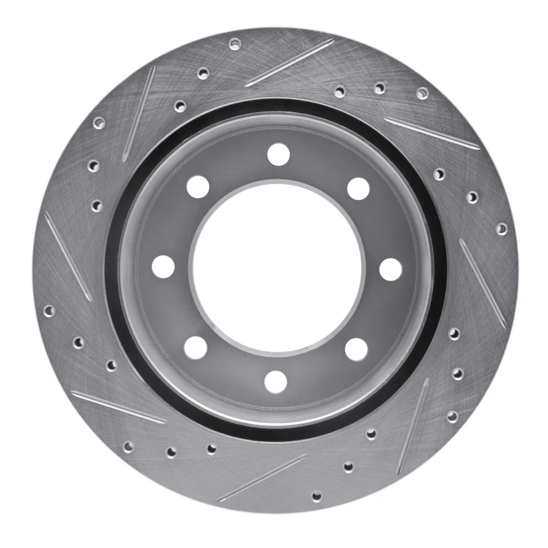 R1 99-20 Chevy Silverado 2500 HD/2500 HD Classic Rear Right Drilled & Slotted Silver Brake Rotor - Image 5