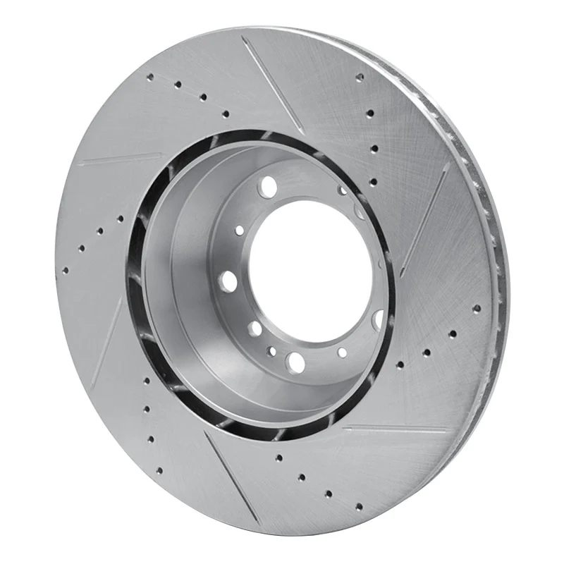 R1 99-23 Porsche 911 Left Rear Drilled & Slotted Silver Brake Rotor - Image 3
