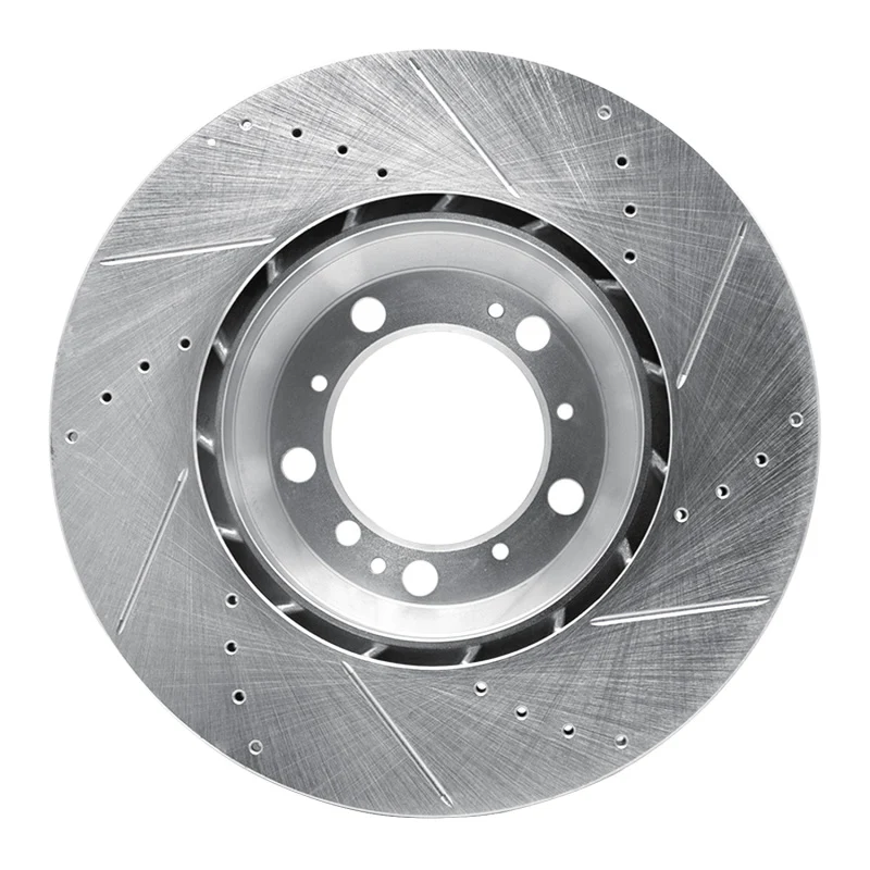 R1 99-23 Porsche 911 Left Rear Drilled & Slotted Silver Brake Rotor - Image 4