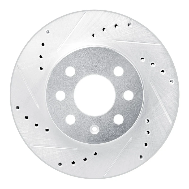 R1 99-99 Daewoo Nubira Front Left Drilled & Slotted Silver Brake Rotor
