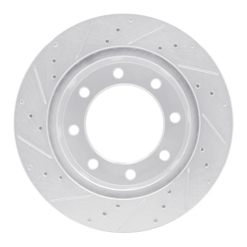 R1 99-99 Ford F-350 Super Duty 4WD Front Right Drilled & Slotted Silver Brake Rotor - Image 2