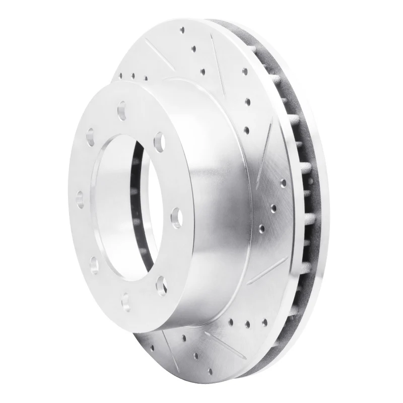 R1 99-99 Ford F-350 Super Duty 4WD Front Right Drilled & Slotted Silver Brake Rotor - Image 3