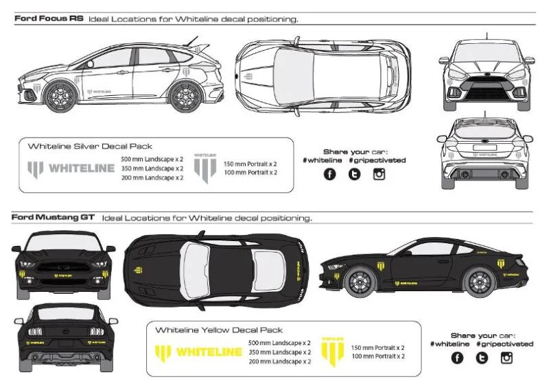 Whiteline Branded Decal Pack - White - Image 2